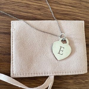 Tiffany & Co. Heart Pendant Necklace: Letter E